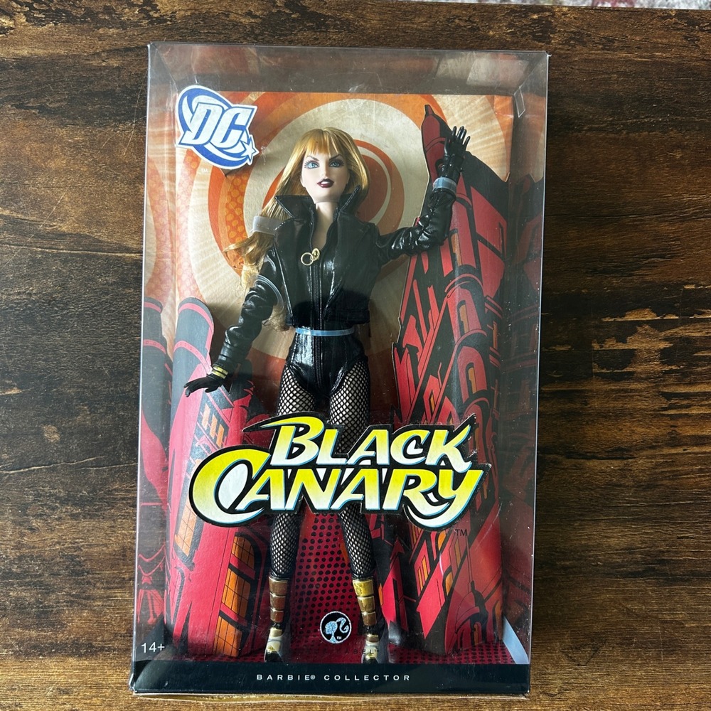 Mattel Barbie Collector DC Black Canary Doll Black Label L9640 New In Worn Box